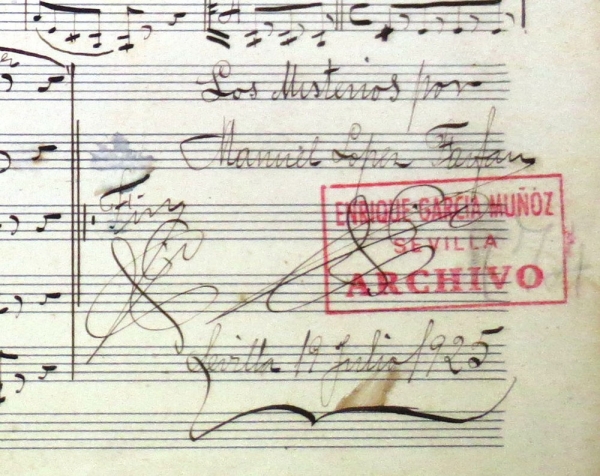 Descubierta una pieza de L&oacute;pez Farf&aacute;n dedicada a la Hermandad de Santiago de Castilleja en 1925