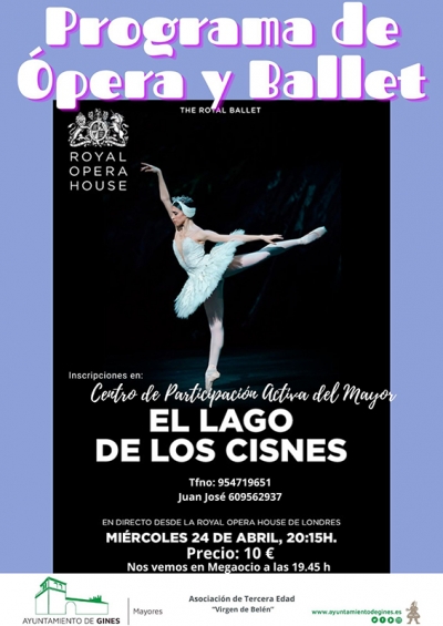 &lsquo;El lago de los cisnes&rsquo; llega a Gines en una pantalla gigante