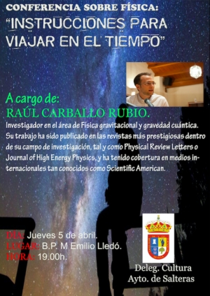 Un joven saltere&ntilde;o ofrecer&aacute; la conferencia "Instrucciones para viajar en el tiempo"