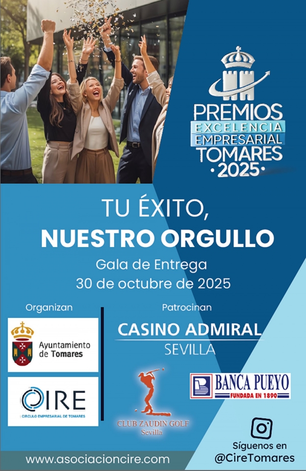 El alcalde de Tomares, Jos&eacute; Mar&iacute;a Soriano, entregar&aacute; hoy los V Premios a la Excelecia Empresarial  "Ciudad de Tomares" 2025