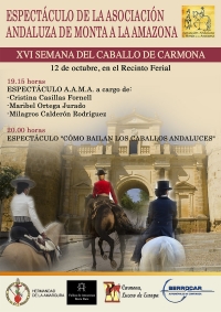 La Asociaci&oacute;n Andaluza de Monta a la Amazona participa ma&ntilde;ana con un espect&aacute;culo en la XVI Semana del Caballo de Carmona