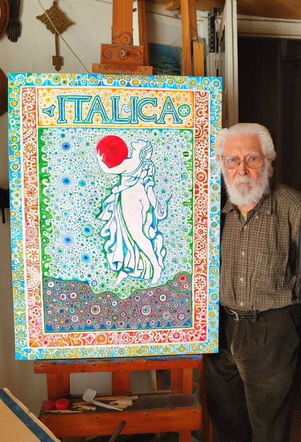 El pintor Juan Romero transmite a la Diputaci&oacute;n su "ilusi&oacute;n por formar parte del grupo de artistas sevillanos autores de carteles del Festival de It&aacute;lica"