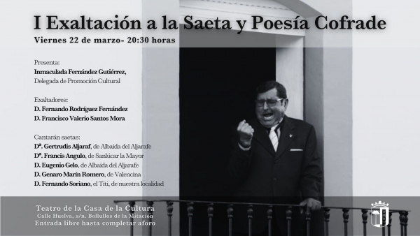 I Exaltaci&oacute;n a la saeta y poes&iacute;a cofrade en Bollullos de la Mitaci&oacute;n