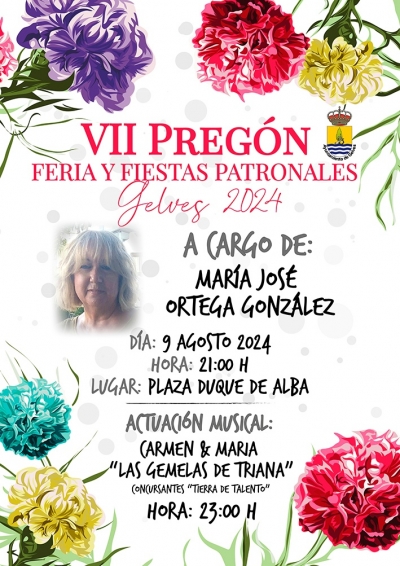 Mar&iacute;a Jos&eacute; Ortega Gonz&aacute;lez, pregonera de la Feria y Fiestas Patronales de Gelves 2024