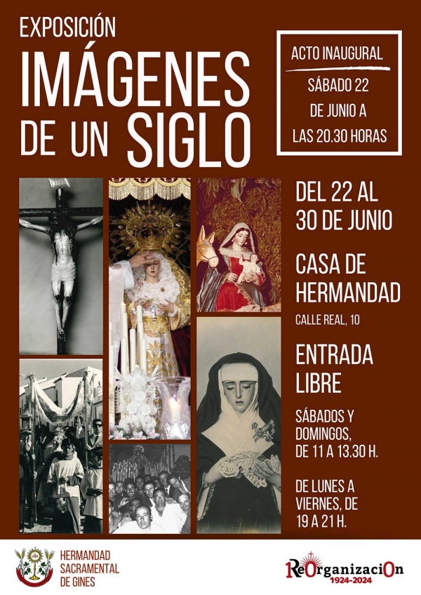 La exposici&oacute;n fotogr&aacute;fica 'Im&aacute;genes de un siglo' recorre desde este s&aacute;bado los &uacute;ltimos 100 a&ntilde;os de la Hermandad Sacramental de Gines